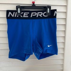 Nike pro bright blue spandex shorts